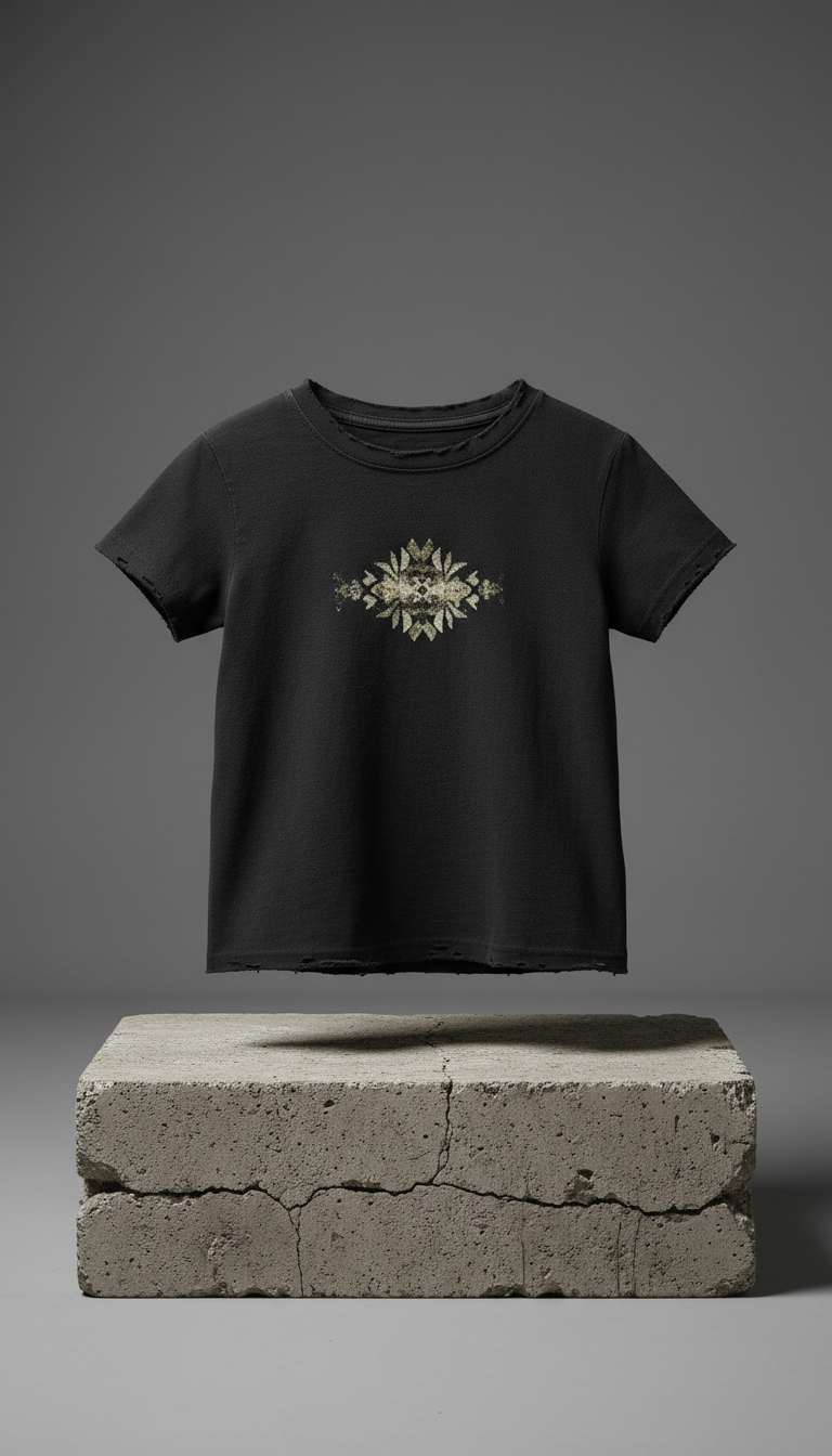 Distressed Coal Black Baby Tee